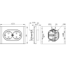 Розетка 2-местная IEK FORTEPIANO с заземлением, без защитных шторок, безвинтовое крепление, 16А FP124 черный FP-R21-16-1-K02