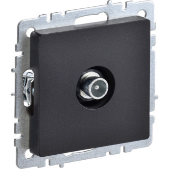 Розетка TV проходная IEK BRITE РТВ10-0-БрЧ черный - BR-A10-P-K02