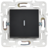 Выключатель 1-клавишный с индикацией 10А IEK SKANDY SK-V07Bl черный SK-V10-1-10-K02
