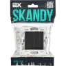 Выключатель 2-клавишный 10А IEK SKANDY SK-V04Bl черный SK-V20-0-10-K02